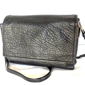 Pour La Victoire Vintage Black Leather Crossbody